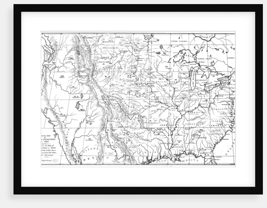 Map of North America with locations of Native American tribes by Myers and Co