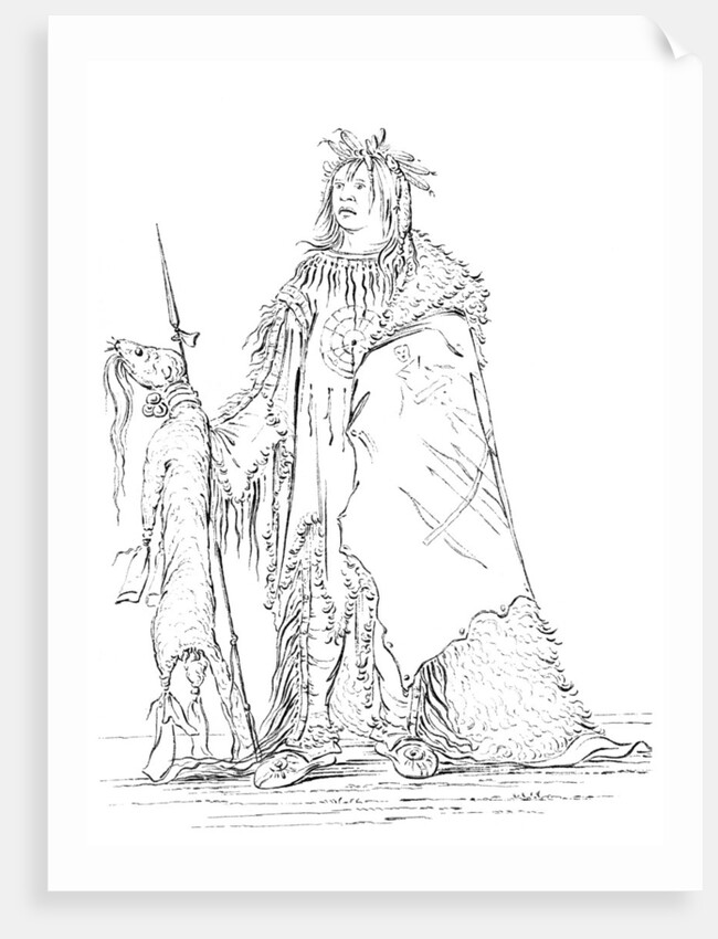 Portrait of 'Iron Horn', Native American man by Myers and Co