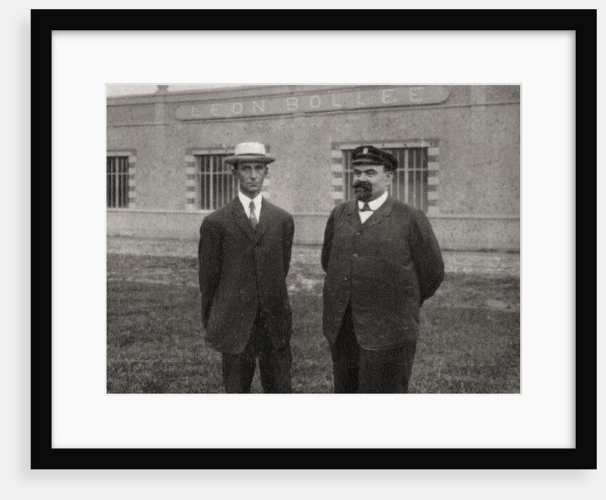 Wilbur Wright, American aviator, and Leon Bollee, French inventor and car manufacturer by Anonymous