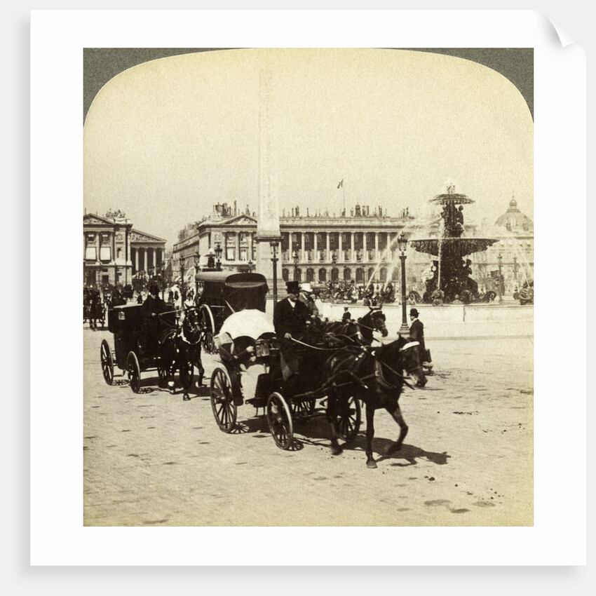 The obelisk and fountain, Place de la Concorde, Paris, France by Underwood & Underwood