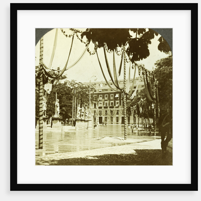Decorations, Plaza de Oriente, Madrid, Spain by Excelsior Stereoscopic Tours