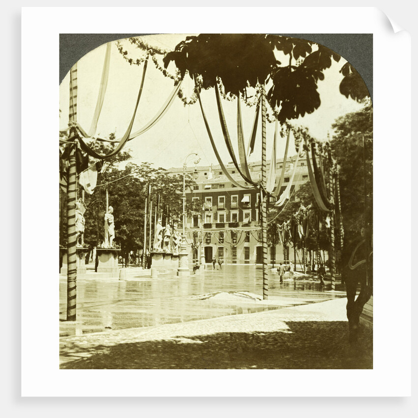 Decorations, Plaza de Oriente, Madrid, Spain by Excelsior Stereoscopic Tours