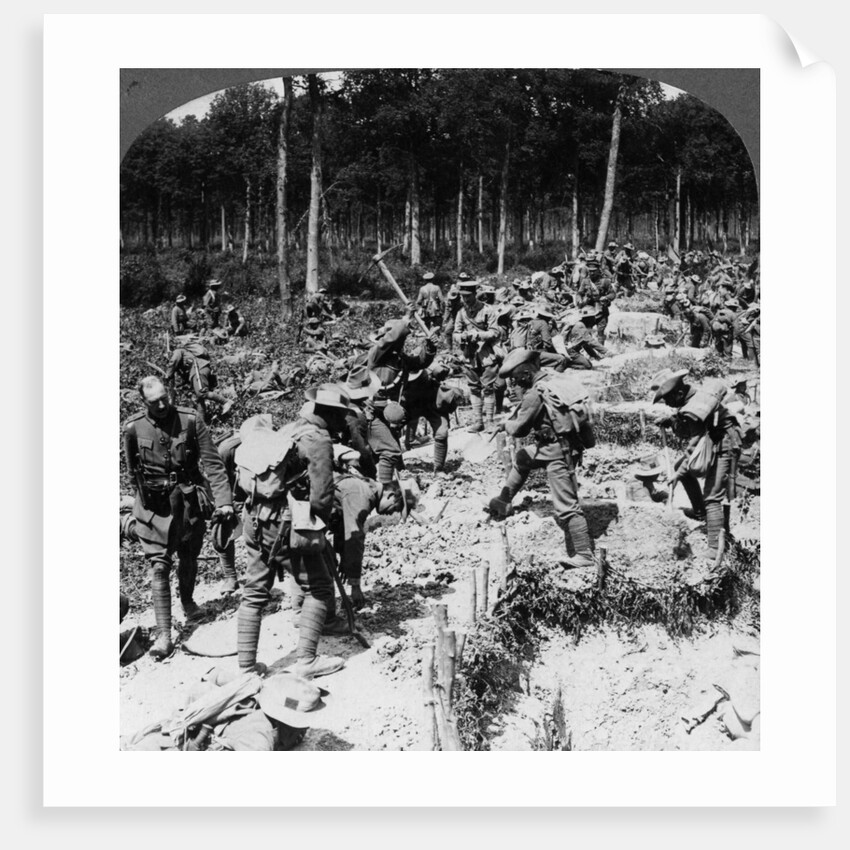Soldiers digging trenches, World War I by Realistic Travels Publishers