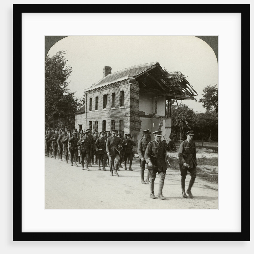 London Territorials on the march, La Bassee Road, northern France, World War I by Realistic Travels Publishers