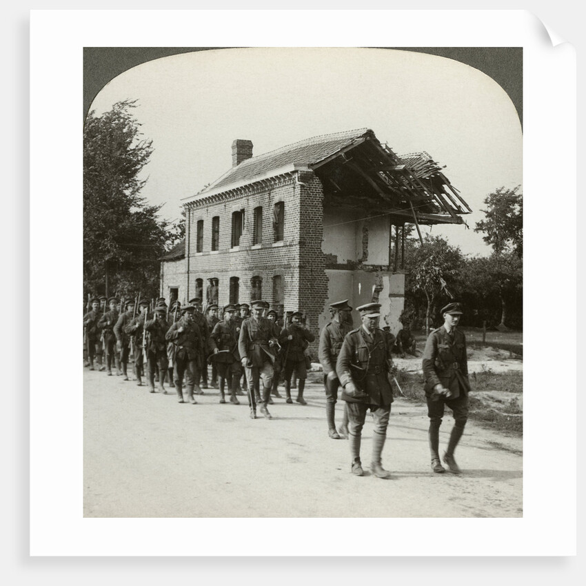 London Territorials on the march, La Bassee Road, northern France, World War I by Realistic Travels Publishers