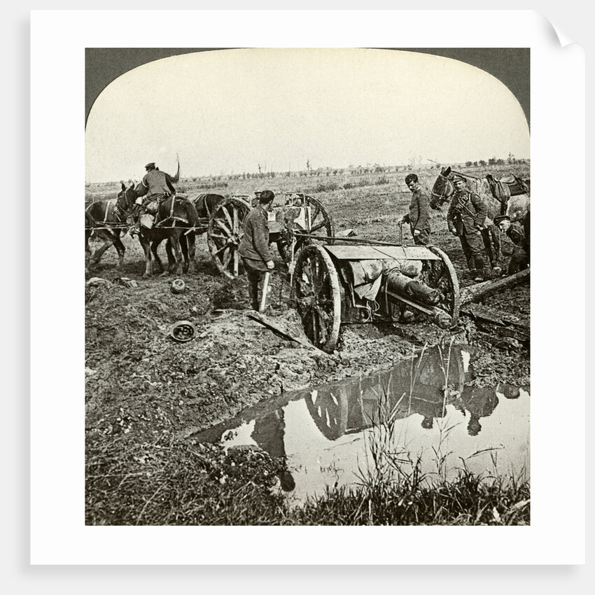 Removing a field gun from a flooded position, World War I by Realistic Travels Publishers