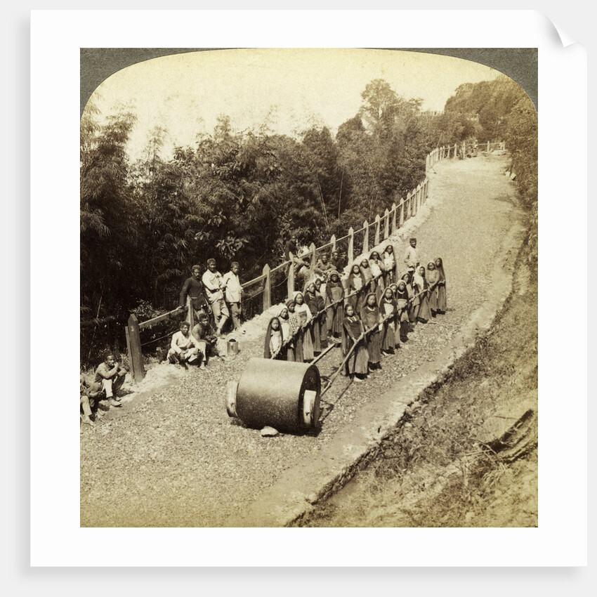 Women working on the Darjeeling Highway, India by Underwood & Underwood