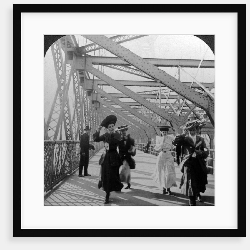 The promenade, Williamsburg Bridge, New York, USA by Excelsior Stereoscopic Tours