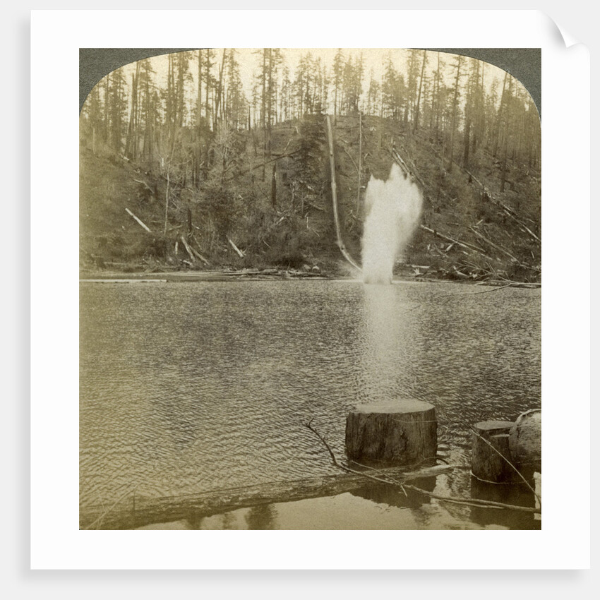 Log flume, Oregon, USA by Underwood & Underwood