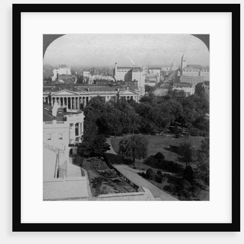 The White House and the Treasury Building, Washington DC, USA by Underwood & Underwood