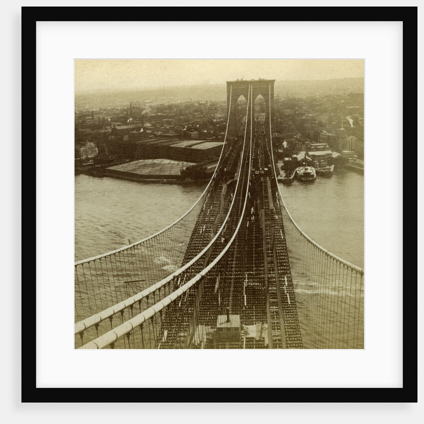 Brooklyn from one of the towers of the Suspension Bridge, New York, USA by Kilburn Brothers