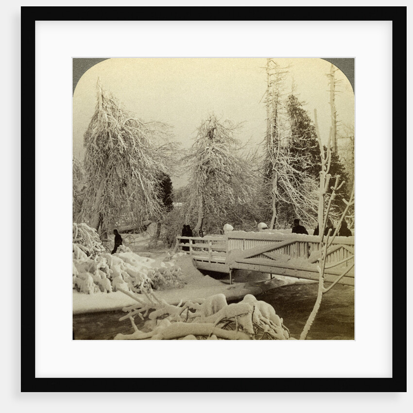 Winter scene, Luna Island, Niagara Falls, New York, USA by Underwood & Underwood