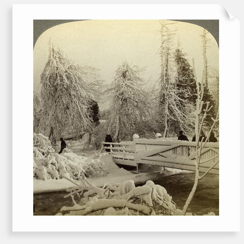 Winter scene, Luna Island, Niagara Falls, New York, USA by Underwood & Underwood