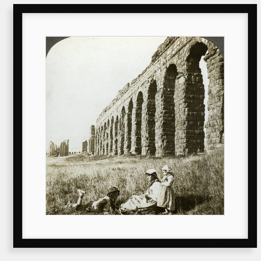 Aqueduct of Claudius and the Campagna, Rome, Italy by Underwood & Underwood
