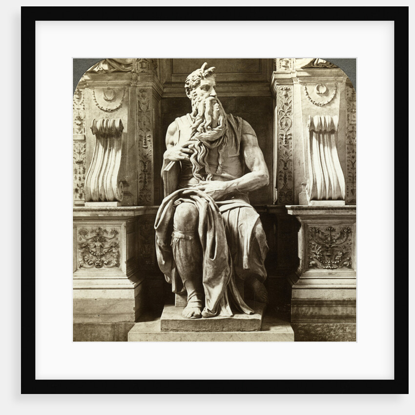 Michelangelo's statue of Moses, Church of San Pietro in Vincoli, Rome, Italy by Underwood & Underwood