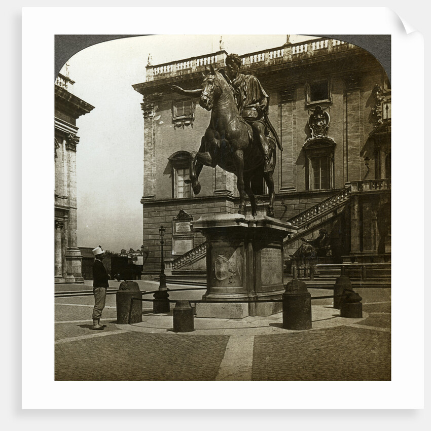 Statue of the Emperor Marcus Aurelius, Rome, Italy by Underwood & Underwood