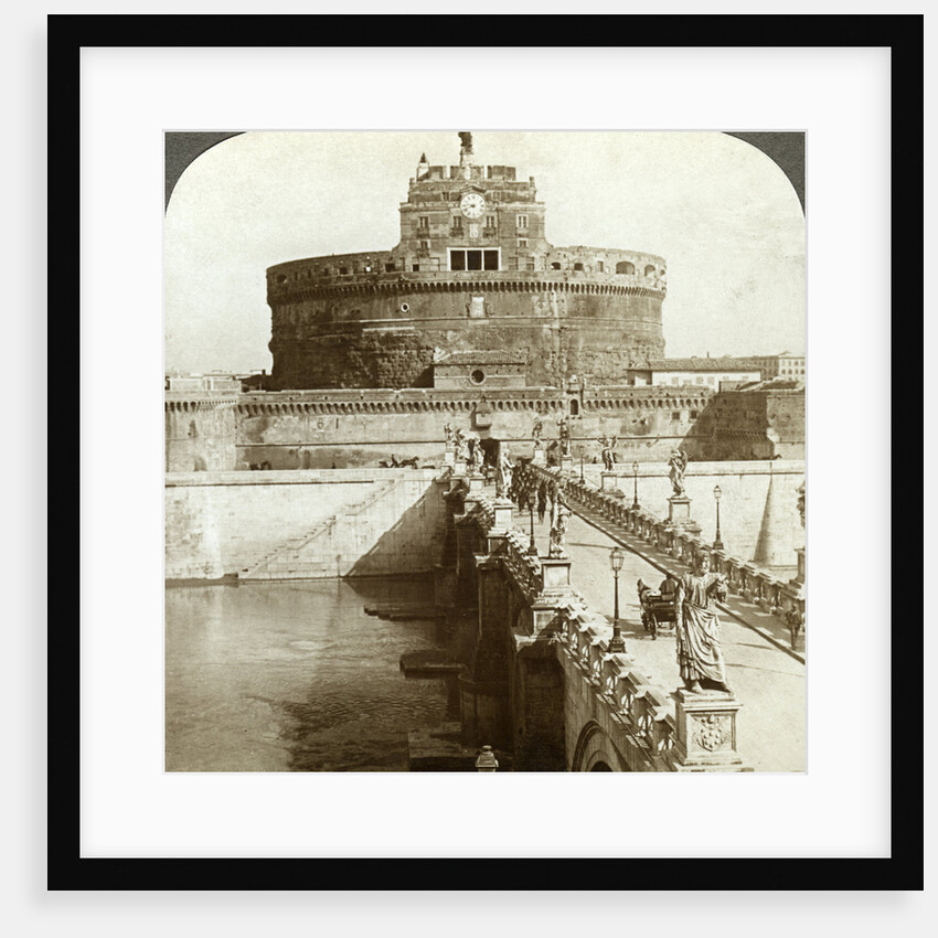 Bridge and Castle of St Angelo, Rome, Italy by Underwood & Underwood