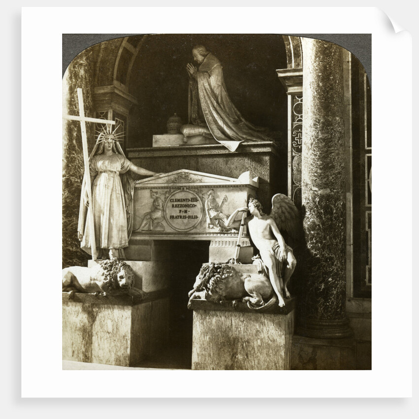Tomb of Pope Clement XIII, St Peter's Basilica, Rome, Italy by Underwood & Underwood