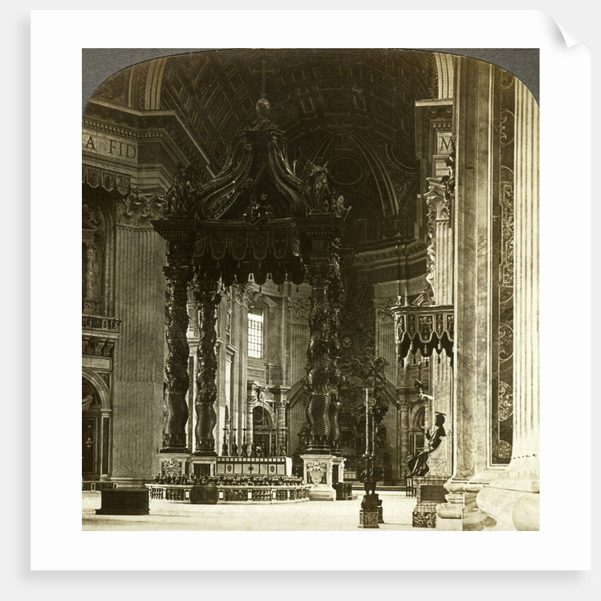 The great altar with its baldachin, St Peter's Basilica, Rome, Italy by Underwood & Underwood