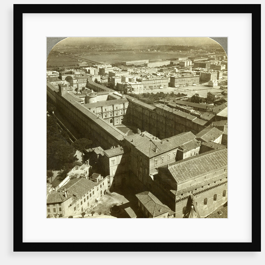 Vatican Palace from the dome of St Peter's Basilica, Rome, Italy by Underwood & Underwood