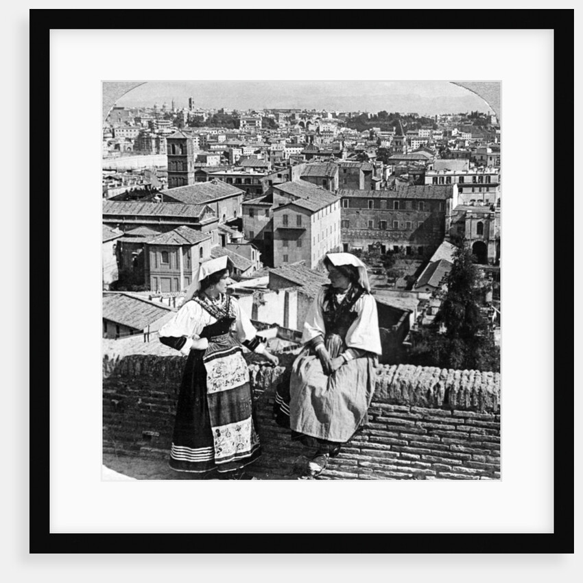 Two women in traditional costume in Rome, Italy by Underwood & Underwood