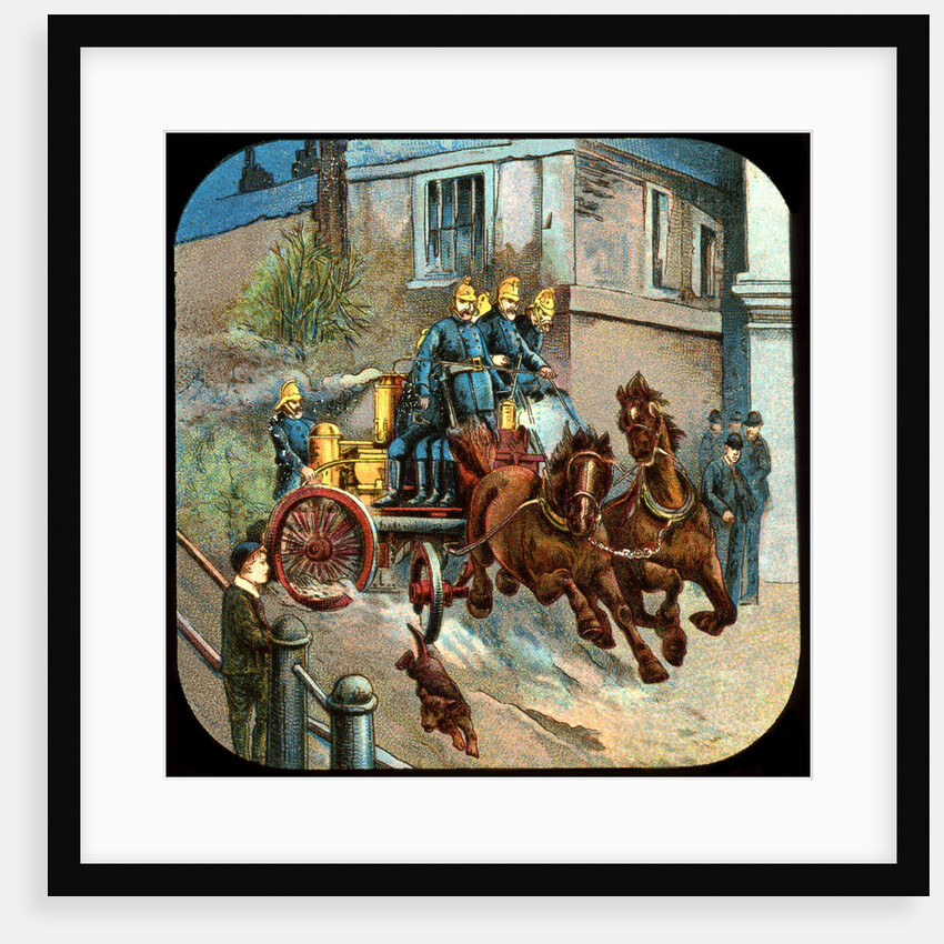 Horse-drawn fire engine by Anonymous