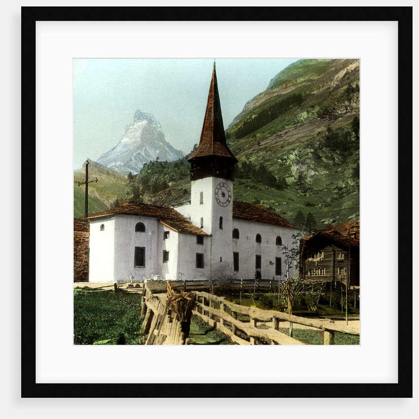 Church and Matterhorn, Zermatt, Switzerland by Anonymous