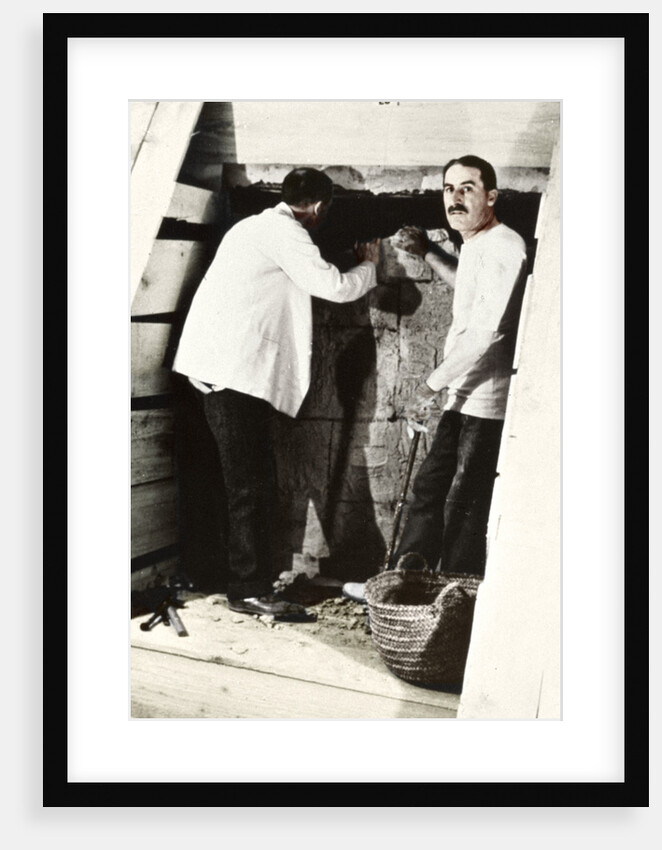 Howard Carter and a colleague excavating a tomb in the Valley of the Kings, Egypt by Harry Burton