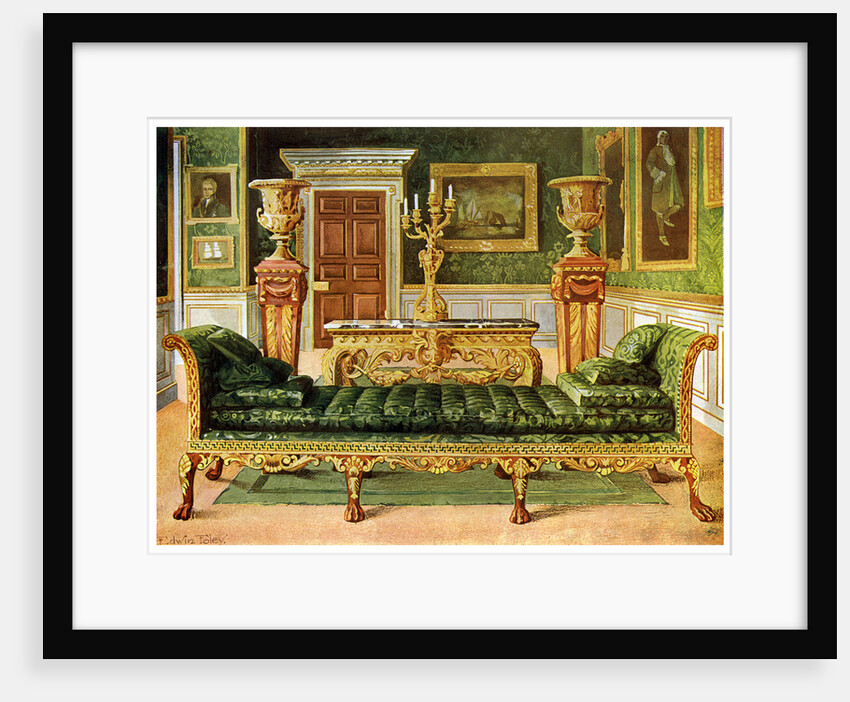 Mahogany and gilt Georgian suite, Longford Castle, Wiltshire by Edwin Foley