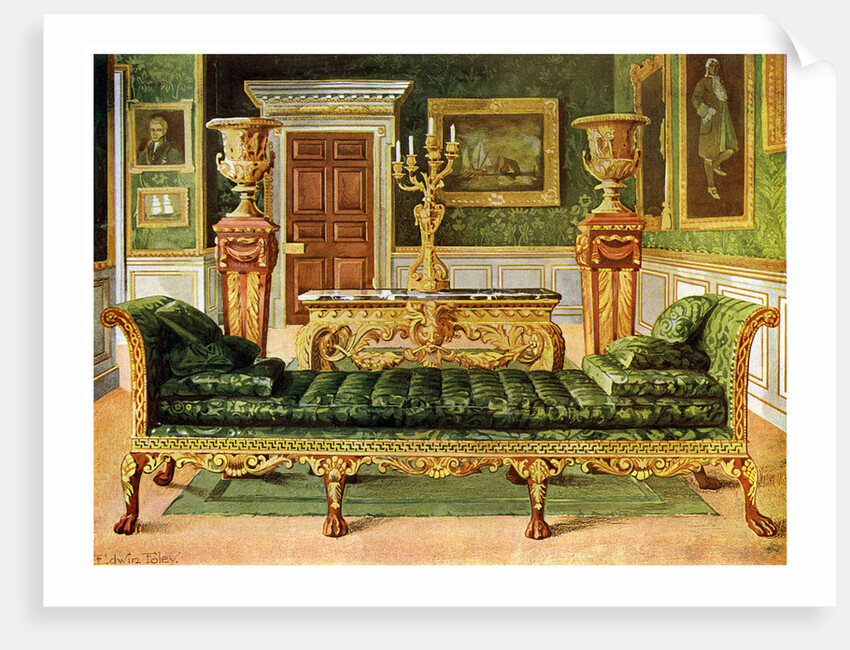 Mahogany and gilt Georgian suite, Longford Castle, Wiltshire by Edwin Foley