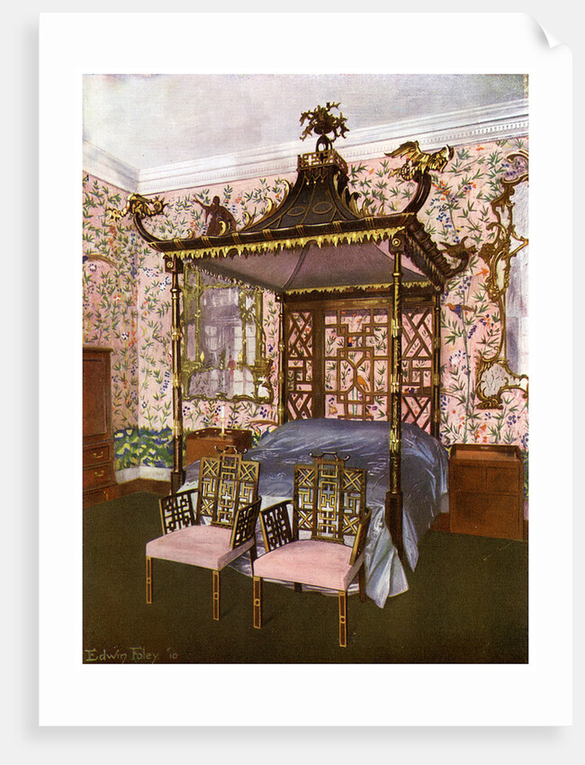 The Chippendale Chinese Bedroom, Badminton House, Gloucestershire by Edwin Foley