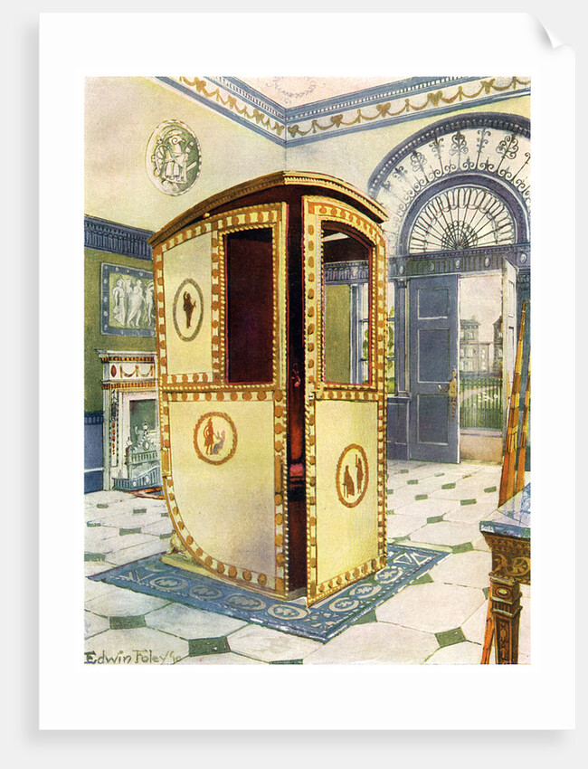 Painted and lacquered sedan chair with domed top by Edwin Foley
