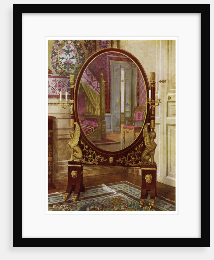 Oval mirror and bed of Napoleon I by Edwin Foley