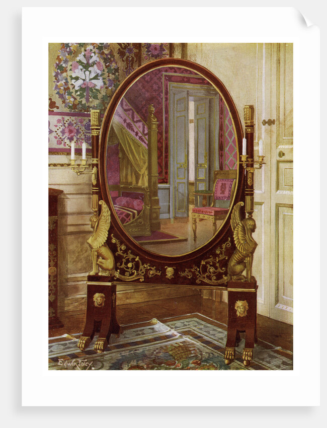 Oval mirror and bed of Napoleon I by Edwin Foley
