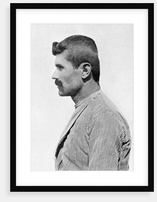 A man with a flattened head by Anonymous