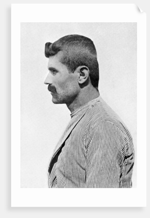 A man with a flattened head by Anonymous