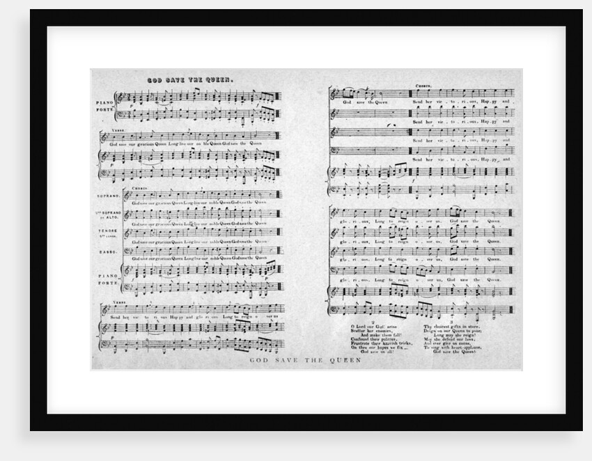 'God Save the Queen', sheet music by Anonymous