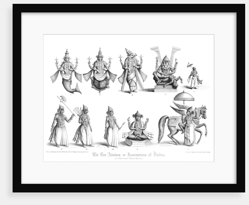 The Ten Abatars or Incarnations of Vishnu by A Thom