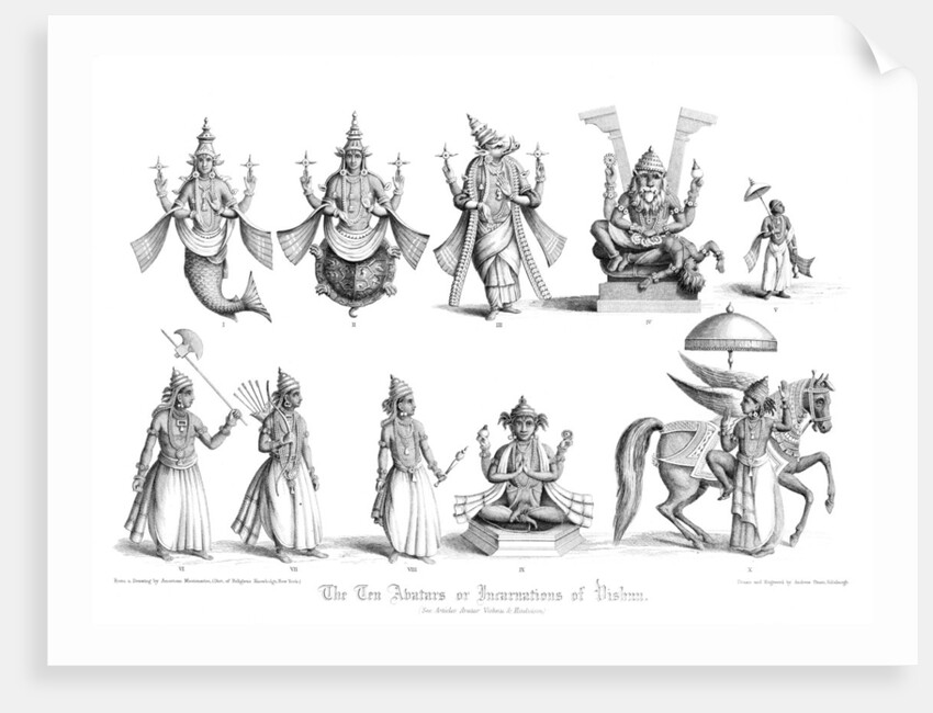 The Ten Abatars or Incarnations of Vishnu by A Thom