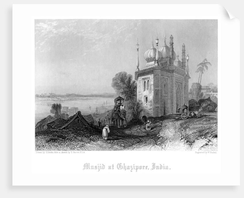 The Musjid at Chazipore, India by W Finden