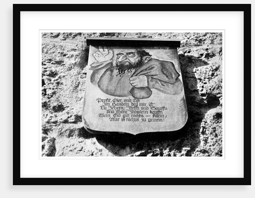 Anti-semitism: medieval inscription on the town wall, Rothenburg, Germany by Anonymous