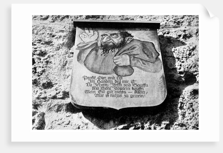 Anti-semitism: medieval inscription on the town wall, Rothenburg, Germany by Anonymous