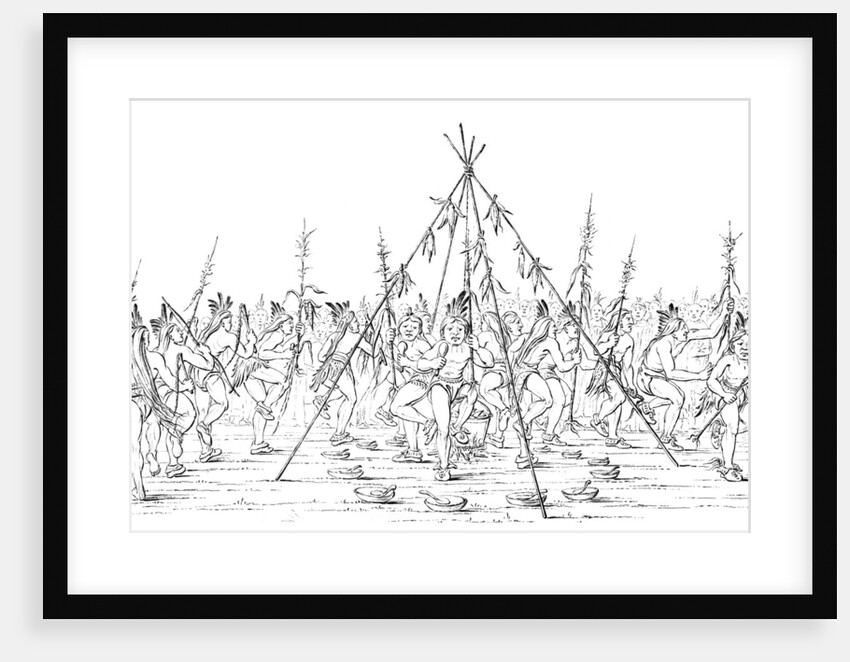 Medicine men dance around a cooking pot giving thanks to the Great Spirit by Myers and Co