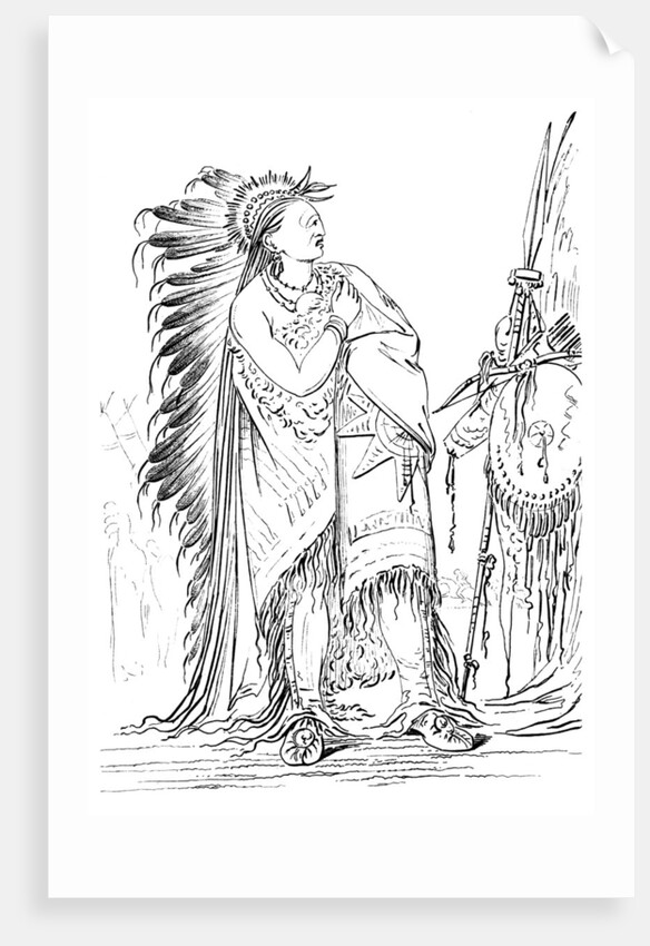 'Two Crows', Native American male of the Minataree tribe by Myers and Co