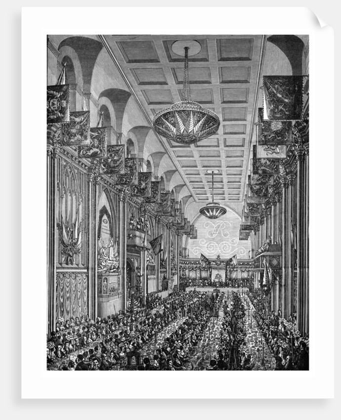 Banquet in the Great Hall for Queen Victoria, Guildhall, City of London, November 1837 by Anonymous