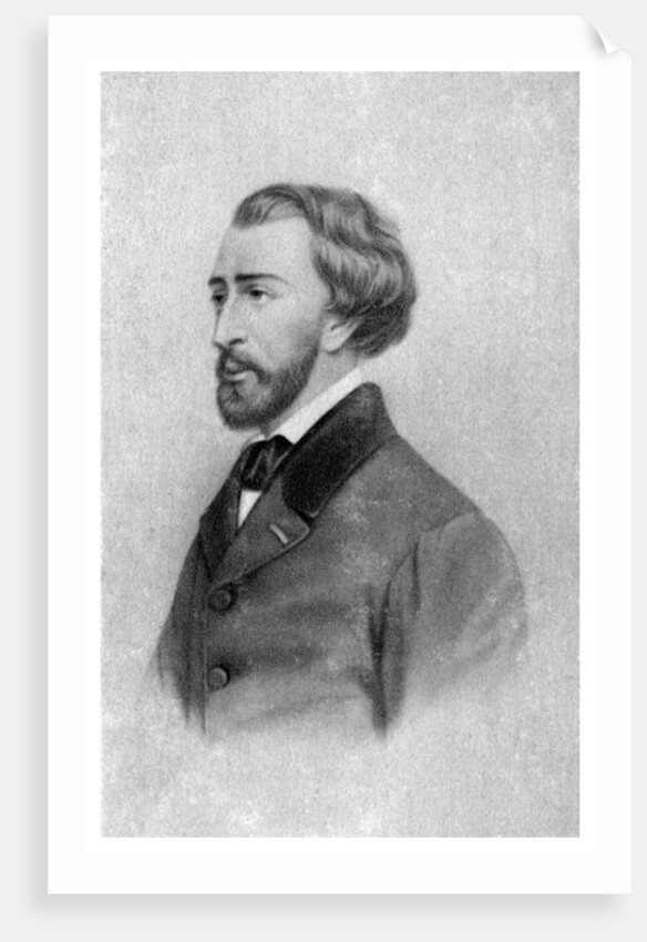 Alfred de Musset, French Romantic playwright, poet and painter, c1845-1890) by Anonymous