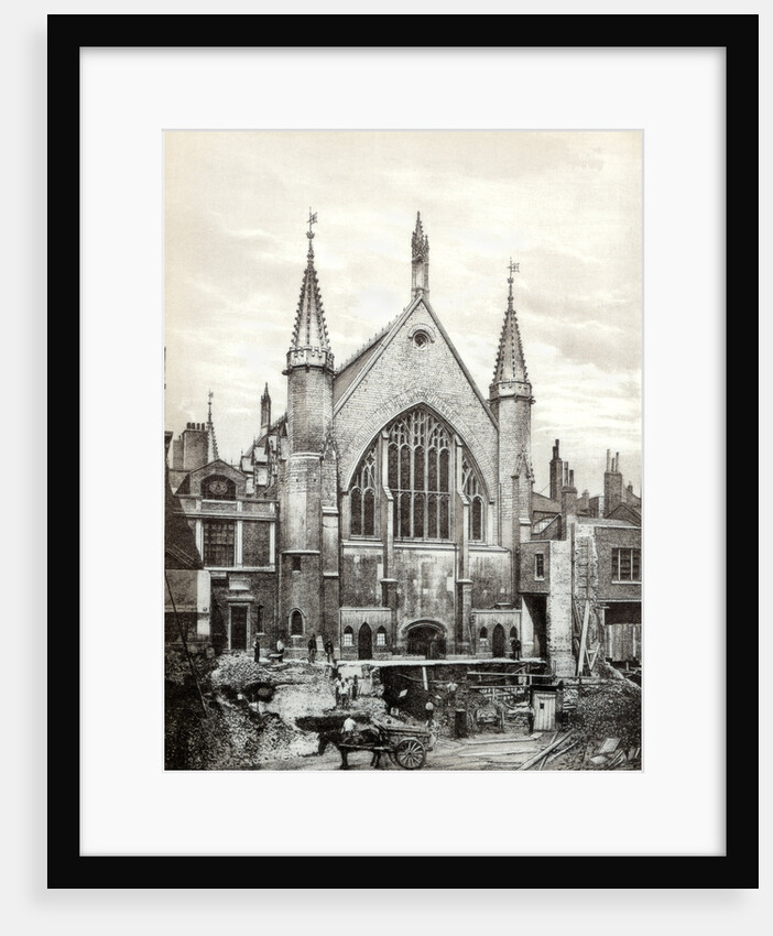 View of the east end of Guildhall and the Old Library, City of London by Anonymous