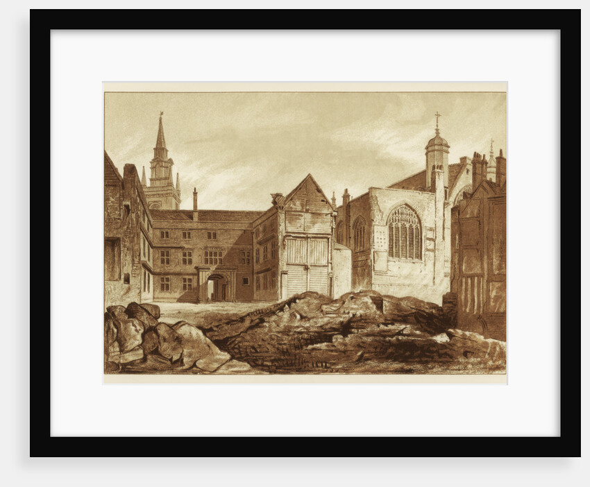 South-east view of Guildhall Chapel and Blackwell Hall, City of London by Anonymous