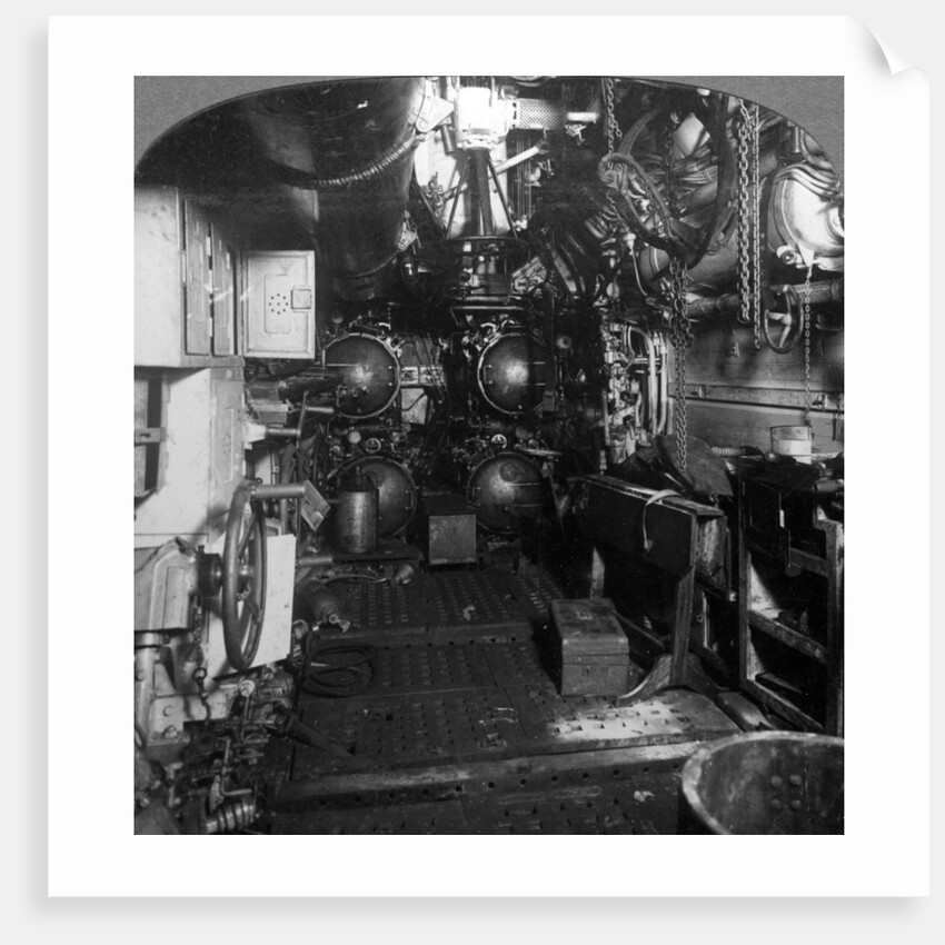 Four torpedo tubes in the forward compartment of a German U-boat, World War I by Realistic Travels Publishers