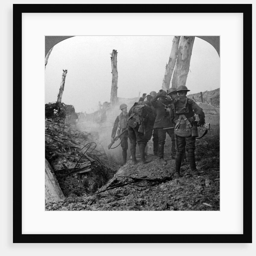 Interrogating a German soldier, Hohenzollern Redoubt, France, World War I by Realistic Travels Publishers